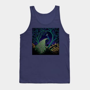 Beautiful Peacock in a Glowing Tree Tank Top